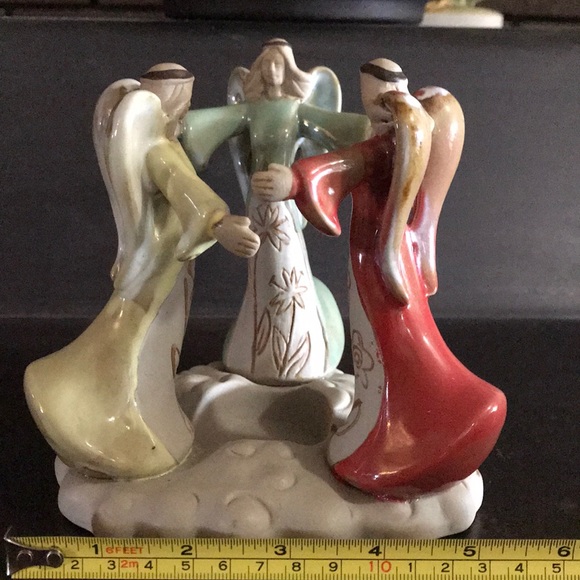 Vintage Candleholder Three Dancing Angels Tealight - Picture 4 of 8